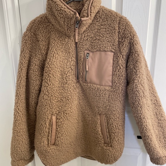 Abercrombie Sherpa Half-Zip Elevated Trim Sweatshirt - Picture 3 of 3